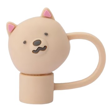 Oolab 良杯製所 汪星人矽膠防塵粗吸管蓋 豆奶  1個  1個