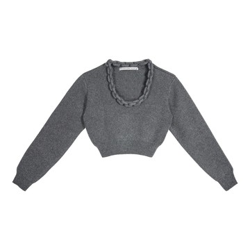 alexanderwang 柔軟羊毛羊絨低圓領上衣