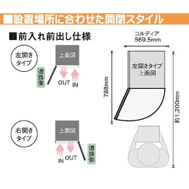 宅配ポスト コルディア８０ ポスト有り 前入れ前出し 壁面埋込タイプ