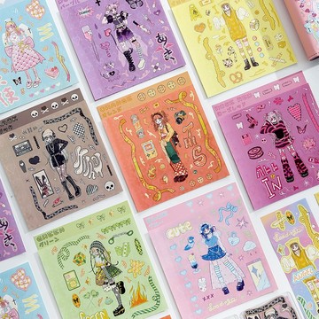 ❤NANI❤千禧幻想系列貼紙愛心閃膜咕卡甜亞風可愛貼紙漫畫風咕卡貼紙