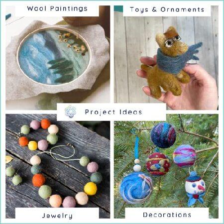 Living Dreams Yarn Premium Needle Felting Starter Kit Includes 20 Critter Wool Colors, 50 Needles and Tools, Text and Video Guide. Craft Kit for Begin