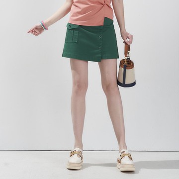CLL巧玲瓏 青春洋溢側排釦短裙(綠色) 7010915