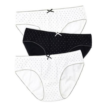 棉元素女士內褲純棉簡約低腰舒適黑白圓點女生棉質三角褲LB629