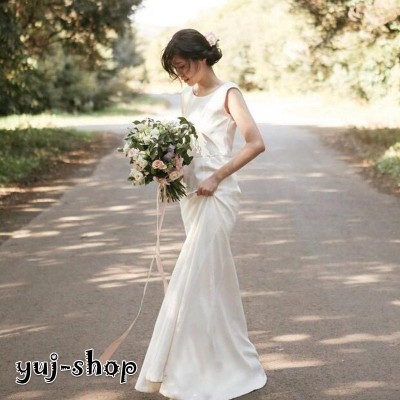 Lee ドレス ウェディングドレス ノースリーブ 床付き wedding dress