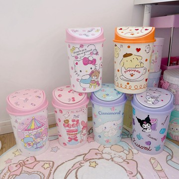 可愛垃圾桶🎀 美樂蒂垃圾桶  kitty垃圾桶 塑料家用 客廳 臥室 垃圾桶 廁所垃圾桶 垃圾筒 有蓋垃圾桶 小型垃圾桶