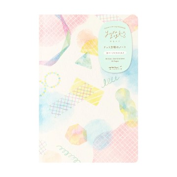 日本MIDORI Yuru Log筆記本 B6 點方眼記事本  1本  水彩 白色 + 藍色 +粉色