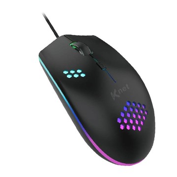 KTnet 廣鐸 M7 LED閃漾蜂巢光學鼠USB  七彩LED變換  蜂巢洞透光設計  DPI可切換  KTMS276U  黑色