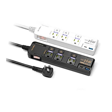POLYWELL 25W快充電源延長線 4切3座 Type-C PD/QC雙協議 過載保護 自動斷電