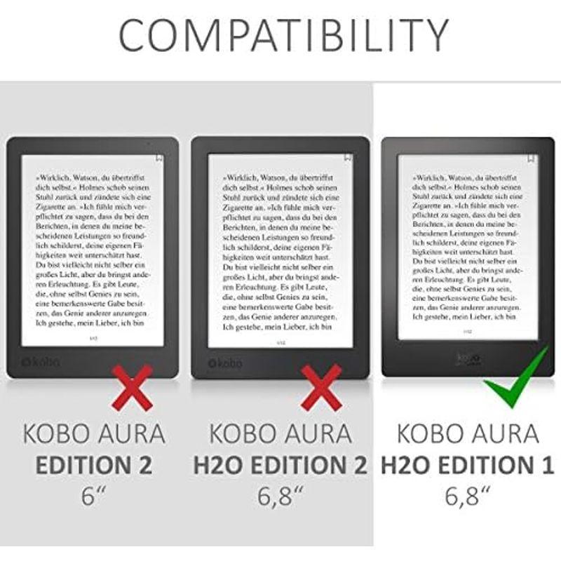 kwmobile 対応: Kobo Aura H2O Edition ケース キャンバス 電子書籍カバー オートスリープ rea