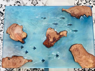 龍柏海洋壁畫桌子創作板