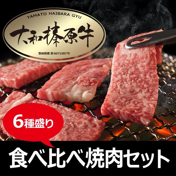 焼肉 セット 国産 牛肉 大和榛原牛 6種盛り 600g 食べ比べ 焼肉 セット みすじ ウデ ロース イチボ カルビ モモ 各100g 送料無料 黒毛和牛 A5 冷凍便