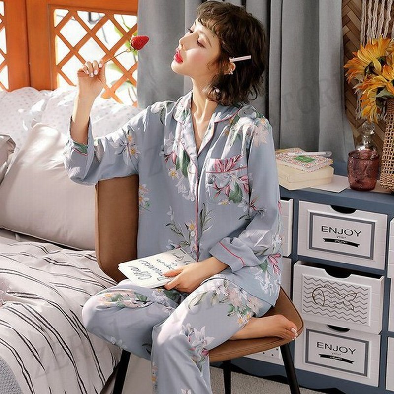 レディース 春秋 パジャマ 長袖パジャマ 前開き ロングパンツ レション 花柄 ルームウェア上下セット パジャマ 可愛い 部屋着 韓国風 寝巻き パジャマ 安い 通販 Lineポイント最大0 5 Get Lineショッピング