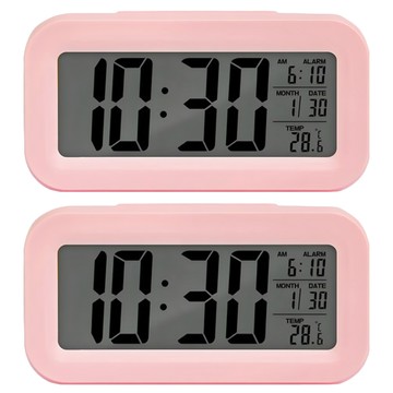 懶人鬧鐘 寬10cm 高5.5cm 厚2.6cm ABS材質  粉色