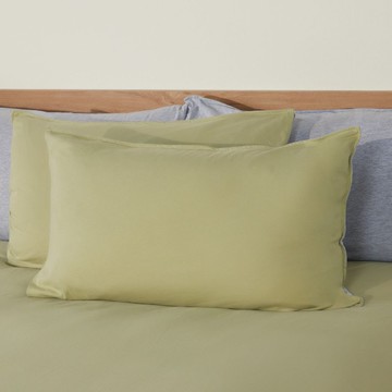 素面雙色信封式枕套1入-抹茶綠