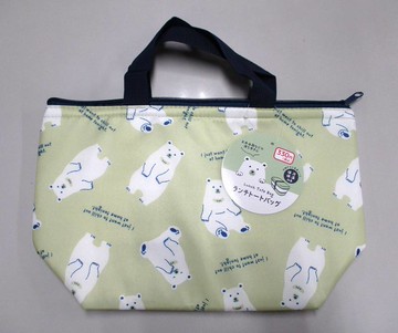 【100 Life Japan Can Do】開心果小熊-船形保溫保冷袋(綠)(1入)