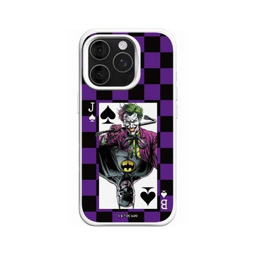 iPhone 16 Pro SolidX 白 - Joker - 小丑與蝙蝠俠撲克牌 - 棋盤風格