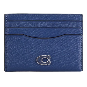 COACH CL253 經典C LOGO荔枝紋皮革隨身名片卡夾.深藍