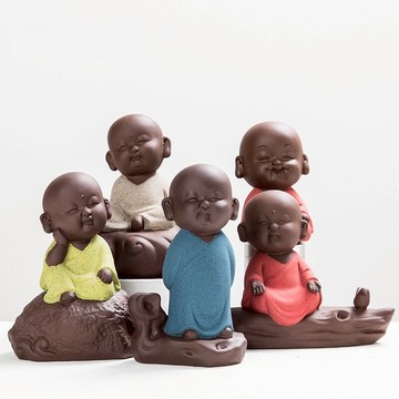 茶寵擺件創意可愛精品可養紫砂貔貅人物小和尚茶玩豬茶臺茶藝擺件