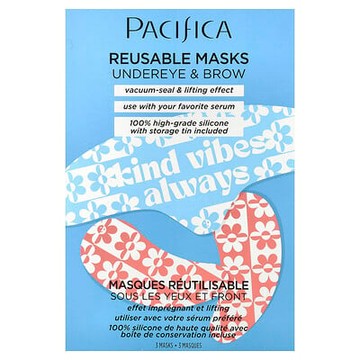 Pacifica, 可重複使用眼下和眉毛護理美容面膜，3 片