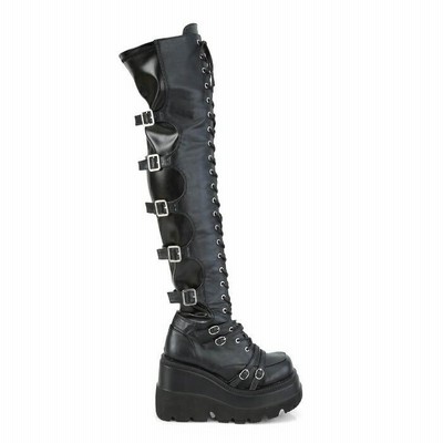 demonia デモニア サイハイブーツ 厚底 ラバーソール 5 cm