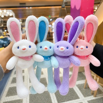 台灣現貨🐯抽耳朵的兔子 抽拉兔鑰匙扣 兔子掛件 抽拉兔 抽拉玩偶 拉耳兔兔 抽拉兔子 附鈴鐺 包包掛件 兔子娃娃