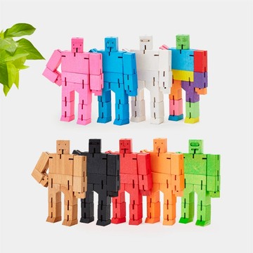 Cubebot 酷比人【經典迷你】木製變形積木機器人 交換禮物 益智設計玩具 療癒小物推薦 活力橘