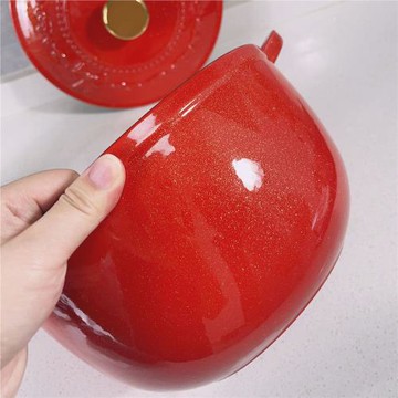 鑄鐵浮雕琺瑯鍋家用搪瓷煲湯深燉砂鍋電磁爐通用湯鍋燉鍋一件代發