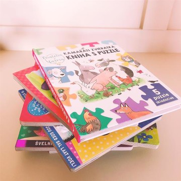 公主獨角獸動物拼圖自制時鐘小語種早教認知卡片畫冊