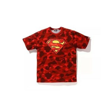 Bape 滿版紅迷彩超人S短T 短袖 樂團 聯名 紅色 BAPE-310CM