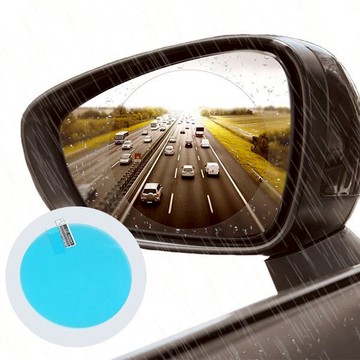 汽車後照鏡防雨膜-圓形(兩入) 附施工工具 防霧膜 後視鏡貼 日本材質水貼膜 汽車防雨膜 防霧貼片 汽車用品 贈品禮品