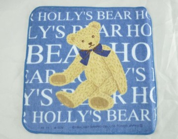 【震撼精品百貨】Holly's Bear 泰迪熊~小毛巾『藍底英文』