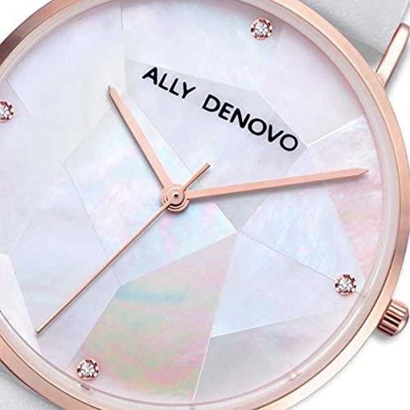 アリーデノヴォ 腕時計 レディース ホワイト ゴールド ALLY DENOVO