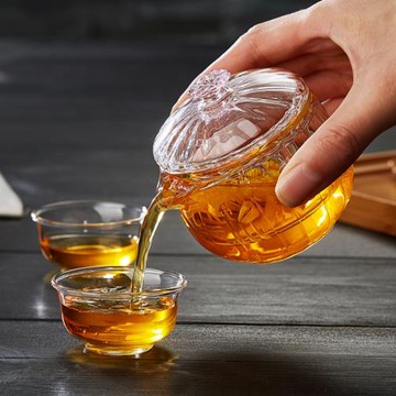 玻璃茶壺手抓壺耐高溫加厚茶水分離小迷你家用2025新款功夫泡茶壺