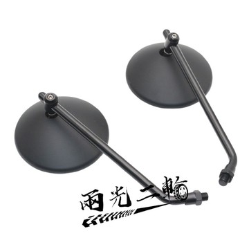 復古後照鏡 消光黑 圓鏡 造型 後照鏡 復古 小圓鏡 長支架 高低可調 後視鏡 小烏龜 GOGORO gogoro 勁戰