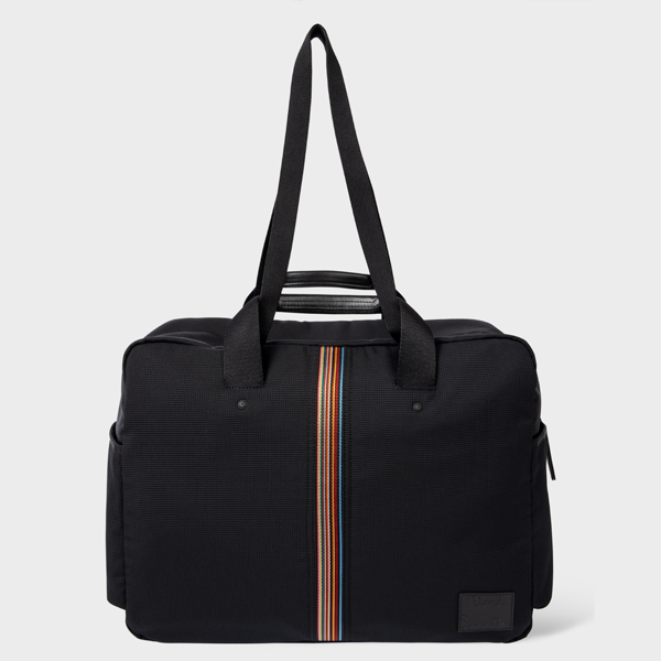 Black 'Signature Stripe' Holdall Bag