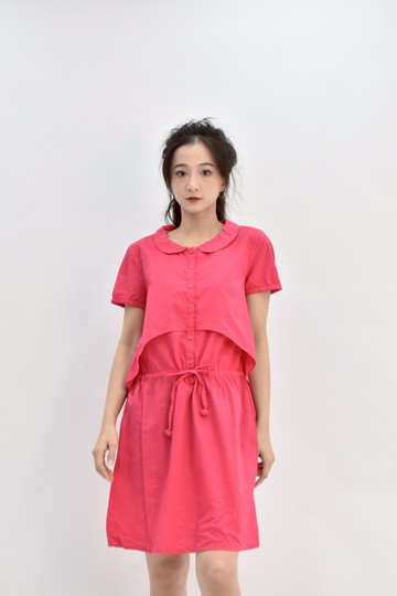(S) a la sha棉質純棉短袖粉色洋裝