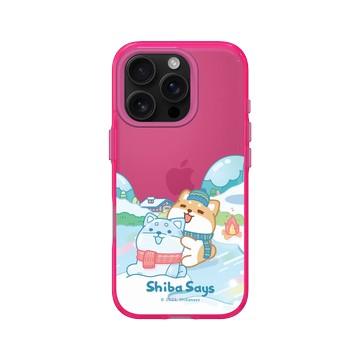 iPhone 16 Pro Clear 粉漾桃 - 柴語錄 Shiba Says - 一起玩雪吧!