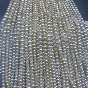 宏雲Hongyun-DB--4-10mm塔鏈 天然淡水珍珠項鍊半成品強光雞蛋圓日常穿搭送禮好物