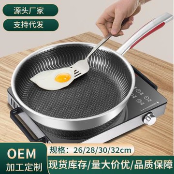 嚴選316不銹鋼平底鍋不粘鍋家用煎鍋煎牛排雞蛋電磁爐蜂窩煎蛋鍋