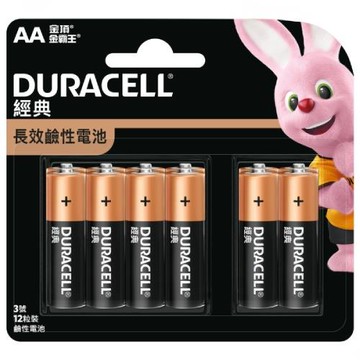 【領券折300 點數4%】Duracell 金頂 鹼性電池3號 12入