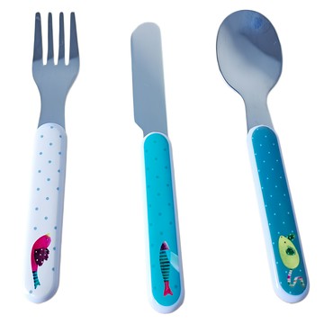 法國Moulin Roty 安全餐具3件組  帕奇  刀子 + 叉子 +湯匙  1組