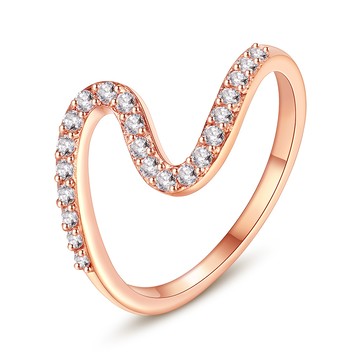 女生戒指．防小人尾戒．疊戴．混搭｜曲線．玫金