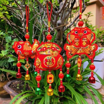 馬年生肖卡通掛飾新年家用居家小掛件過年盆栽綠植布置裝飾用品