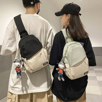 斜挎包男士潮牌夏季ins日係小挎包女胸包休閒大容量學生單肩背包【無界戶外運動】【無界戶外運動】
