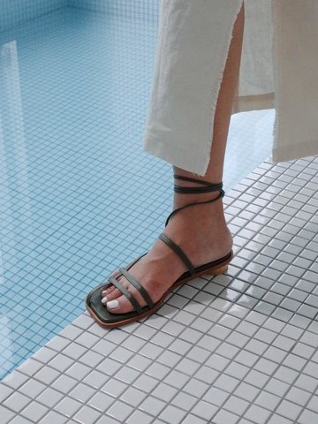Two Way Strap Sandals Olive Green