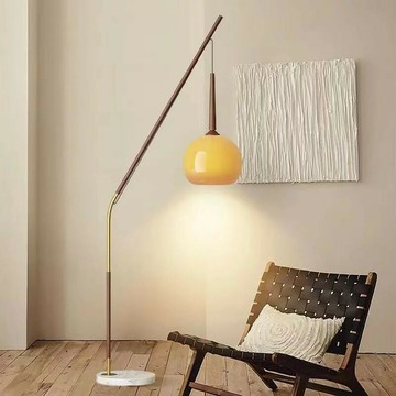 燈具 落地燈 立燈 檯燈 立式燈 美式釣魚落地燈客廳臥室沙發旁中古風高級設計感床頭玻璃立式臺燈