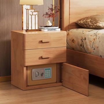Happylife 實木床頭櫃保險箱 Y12195