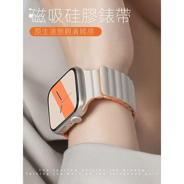 適用 華為 Watch Fit 4 5Pro 5 4 3 2 1代新款星光橙磁吸矽膠回環 夏天腕帶 活力智能運動時尚錶帶