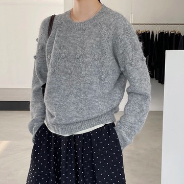 慵懶麻花針織上衣