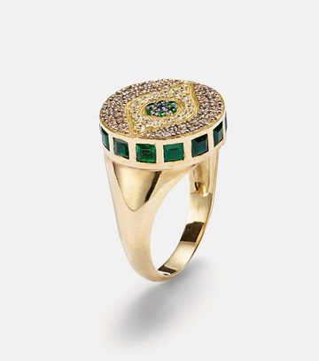 Ileana Makri Dawn Candy 18kt gold ring with diamonds and gemstones